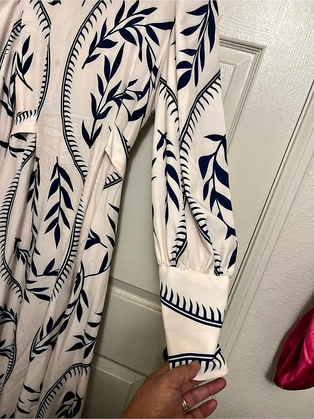 Amazon Essentials Floral Maxi Dress in White & Blue Size Large Like New